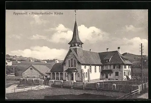 AK Appenzell, Ansicht der Protestantischen Kirche