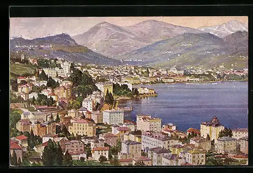 Künstler-AK Lugano-Paradiso, Panorama