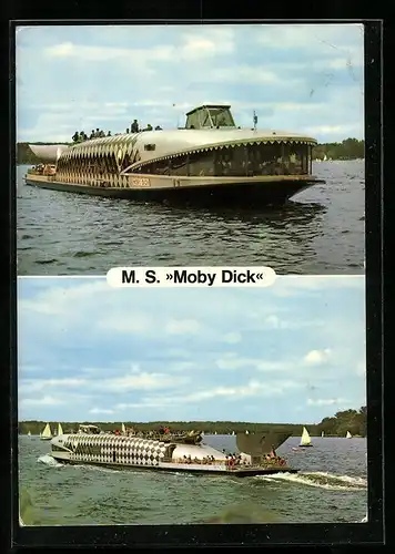 AK Berlin, Binnenschiff MS Moby Dick in Fahrt