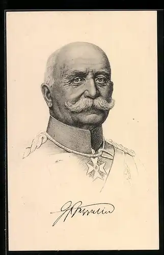 Künstler-AK Ferdinand Graf von Zeppelin in Uniform