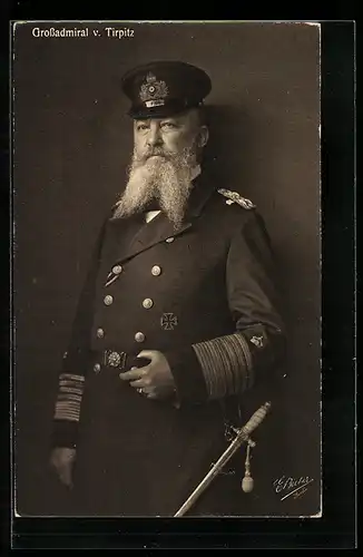 AK Grossadmiral Alfred von Tirpitz mit Dolch