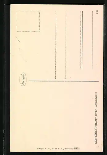 Künstler-AK U-Boot-Kapitänleutnant Otto Weddigen, Porträt