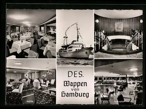 AK Passagierschiff Wappen von Hamburg