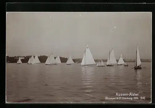 AK Hamburg, Fotoverlag Strumper & Co., Aussen-Alster