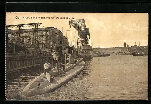 AK Kiel, Krupp`sche Werft mit U-Boot