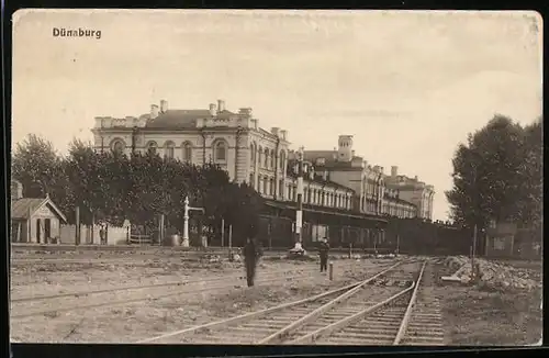 AK Dwinsk, Motiv vom Bahnhof