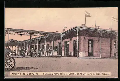 AK Rosario de Santa-Fé, F.C.Bs As. à Puerto Belgrano-Station of the Railway, Bahnhof