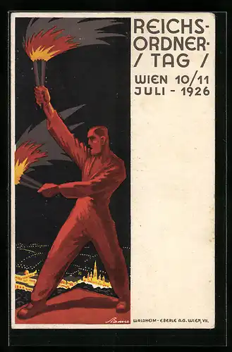 Künstler-AK Wien, SDAP Reichsordnertag am 10. und 11. Juli 1926, Arbeiterbewegung