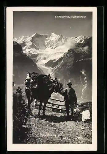 AK Grindelwald, Faulhornpost, Postpote in den Alpen