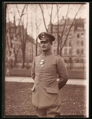 Fotografie 1.WK, Soldat in Uniform mit Orden Eisernes Kreuz