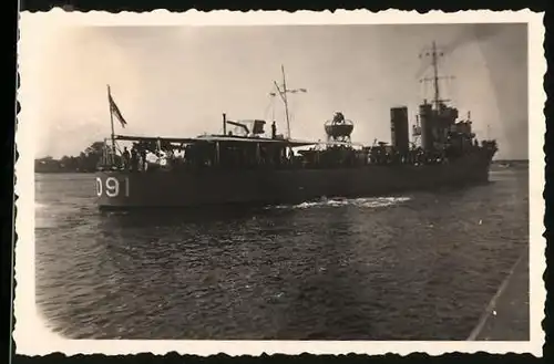 Fotografie Kriegsschiff der RReichswehr in Swinemünde 1934