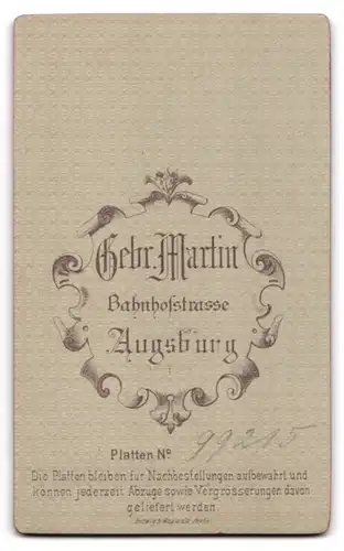 Fotografie Gebr. Martin, Augsburg, Bahnhofstrasse, Eleganter Bürgerlicher mit Vollbart