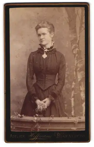 Fotografie Atelier Hoffmann, Regensburg, Jesuitenplatz, Schöne Frau in tailliertem Kleid