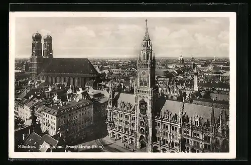 AK München, Rathaus mit Frauenkirche