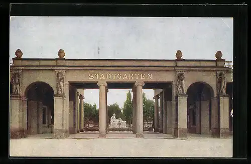 AK Karlsruhe, Eingang zum Stadtgarten