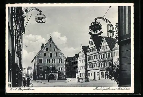 AK Bad Mergentheim, Marktplatz mit Rathaus