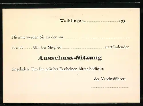 AK Waiblingen, 1. Radfahrer-Verein 1900