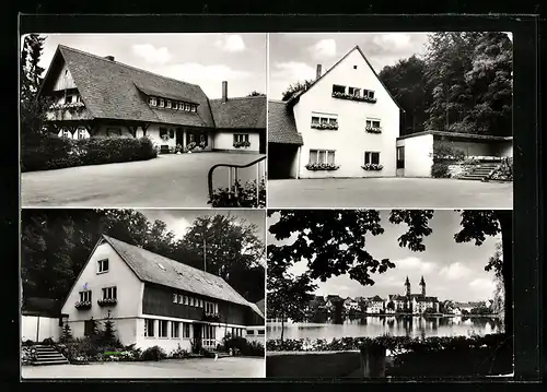 AK Bad Waldsee, Totalansicht und Aussenaufnahmen der schwäbischen Bauernschule