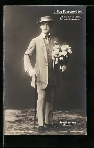 AK Operette Das Puppenmädel, Schauspieler Rudolf Seibold als Tiborius