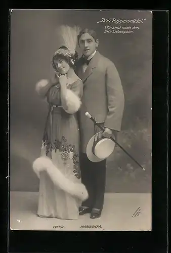 AK Operette das Puppenmädel, Weise und Marischka als Paar