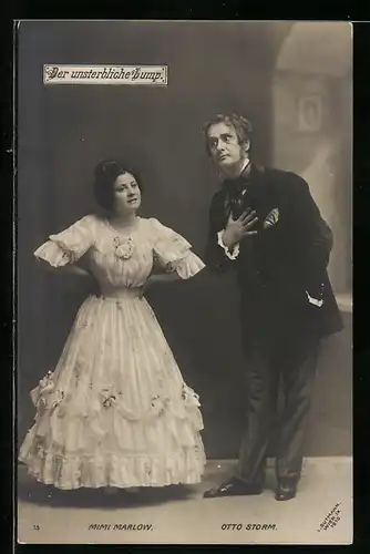 AK Schauspieler Mimi Marlow und Otto Storm in der Operette Der unsterbliche Lump