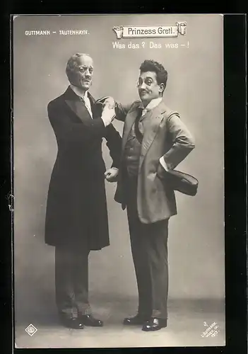 AK Operette Prinzess Gretl, Schauspieler Guttmann und Tautenhayn