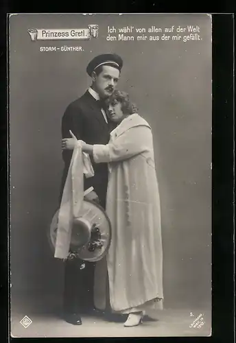AK Operette Prinzess Gretl, Schauspieler Storm und Schauspielerin Günther