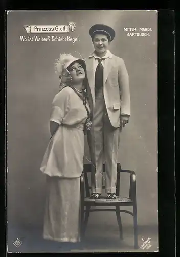 AK Operette Prinzess Gretl mit Schauspieler Mitter-Mardi und Kartousch