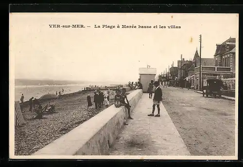 AK Ver-sur-Mer, La Plage a Marée basse et les villas