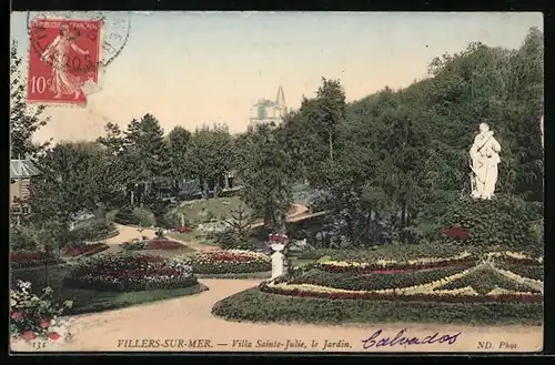 AK Villers-sur-Mer, Villa Sainte-Julie, le Jardin