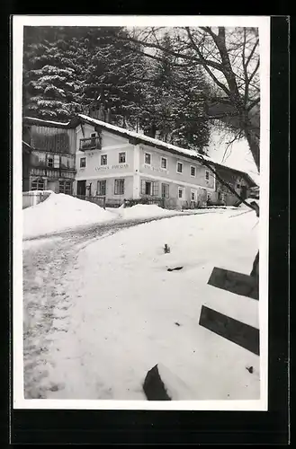 AK Neustift, Gasthaus Bärenbad im Winter