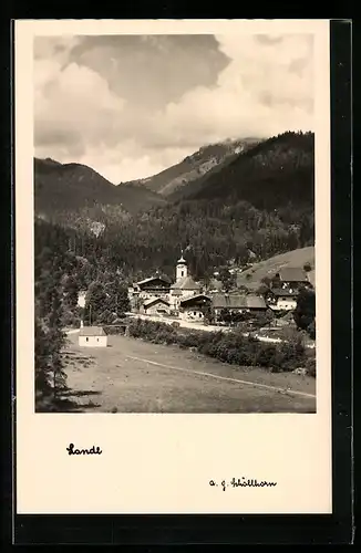 AK Landl b. Kufstein, Ortsansicht mit Kirchturm