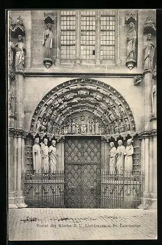 AK Trier, Portal der Kirche z. u. Liebfrauen und St. Laurentius