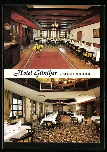 AK Oldenburg, Hotel Günther, Carl-Maria-v.-Weber-Strasse 18, Innenansichten