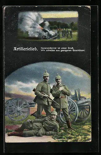 AK Artillerielied, Kanonendonner ist unser Gruss...