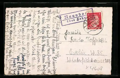 AK Landpoststempel Naundorf über Zahna