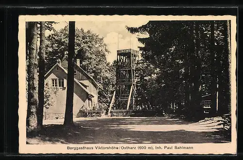 AK Landpoststempel Victorshöhe über Gernrode /Harz