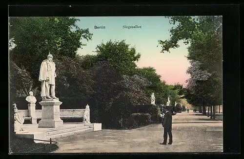 AK Berlin-Tiergarten, Blick in die Siegesallee