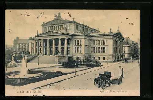 AK Berlin, Am Königl. Schauspielhaus, Gendarmenmarkt