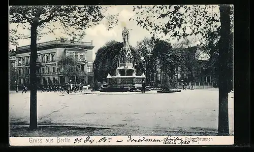 AK Berlin-Tiergarten, Kemperplatz mit Rolandbrunnen