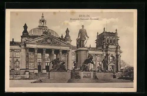AK Berlin, Am Bismarck-National-Denkmal