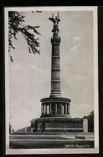 AK Berlin-Tiergarten, Siegessäule mit Rondell-Anlage