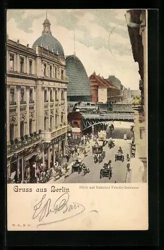 AK Berlin, Bahnhof Friedrichstrasse aus der Vogelschau