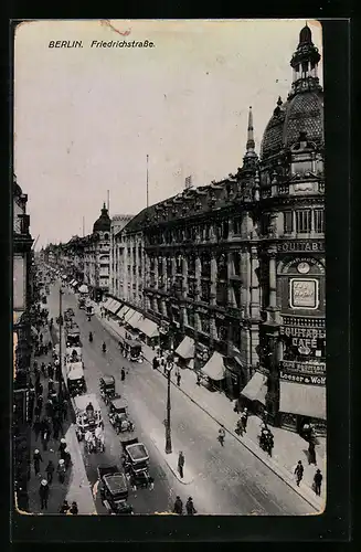 AK Berlin, Friedrichstrasse Ecke Leipziger Strasse mit Café Equitable