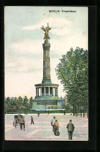 Lithographie Berlin-Tiergarten, An der Siegessäule