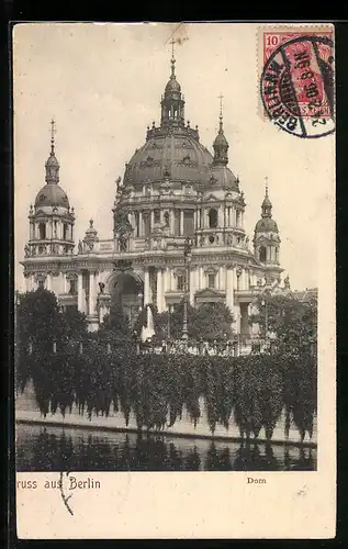 AK Berlin, Blick über das Wasser auf den Dom