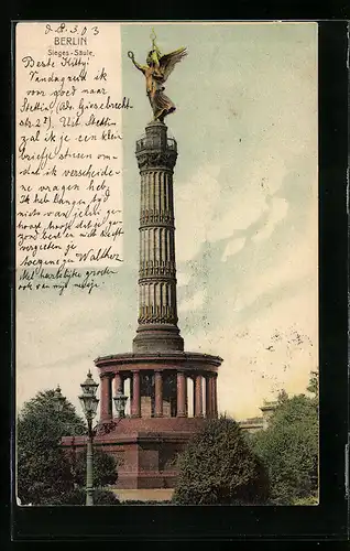 AK Berlin-Tiergarten, Partie an der Sieges-Säule