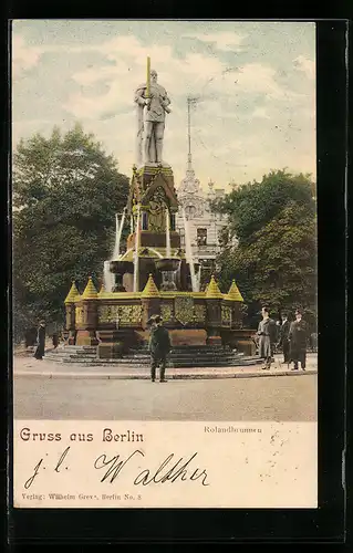 AK Berlin-Tiergarten, Blick zum Rolandbrunnen