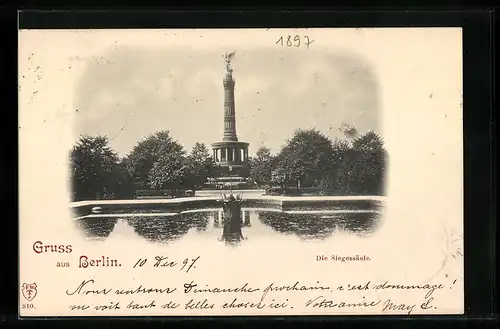 AK Berlin-Tiergarten, Die Siegessäule