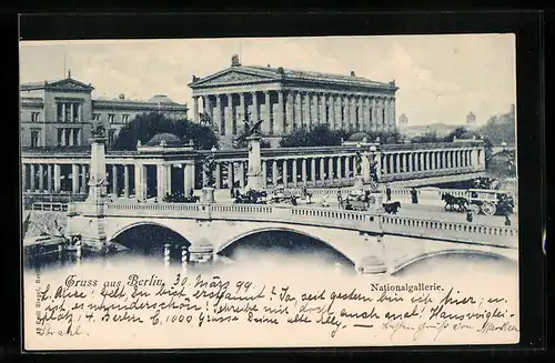 AK Berlin, Flusspartie und Nationalgallerie